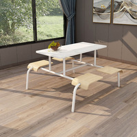Ensemble de chaises modernes de table à manger de cantine scolaire en métal hautement ignifugé pour restaurant, hôtel et hôpital