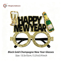 2027 Silvester-Party Fotobox-Brillen, Glitzernde Frohes Neues Jahr Neuheiten-Brillen, Uhr-Kronen-Champagner-Bier-Gnom-Topper