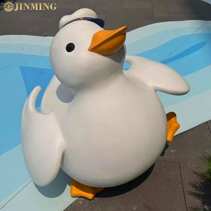 Sợi thủy tinh gia cố nhựa phim hoạt hình điêu khắc động vật mô phỏng phim hoạt hình dầu tiếp nhiên liệu vịt sợi mô hình hiển thị mảnh - Product Image 5