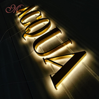 Logo personnalisé extérieur 3D acrylique métal or mots enseigne en acier inoxydable miroir LED bandes pour la publicité transformateur au néon pour