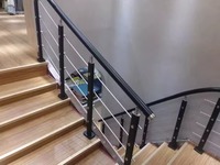 Rampe d'escalier moderne en câble métallique noir en acier inoxydable pour ferme, chambre, sous-sol, terrasse et parc