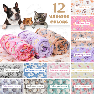Manta de lana de franela suave para perros, funda de cama cálida con estampado de pata para mascotas - Product Image 2