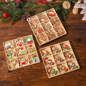 18Pcs Christmas Green Monster Thief Wooden Pendants Ornaments <strong>Wood</strong> Crafts <strong>Xmas</strong> <strong>Tree</strong> Ornaments Christmas Pendant Decorations - Product Image 6