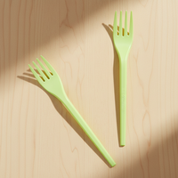 Ensemble de couverts jetables écologiques biodégradables Greenday CPLA de 6,5 pouces avec couteau, fourchette et cuillère pour restaurants, certifié BPI