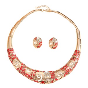 Premium Choker Necklace Set Royal Red Stone Choker with Matching Earrings Party Wear Choker Necklace Jewelry Set - Product Image 5