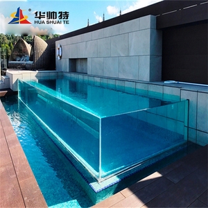 HUASHUAITE-Paneles de <span class=keywords><strong>pared</strong></span> de plástico acrílico en forma de L, transparentes, gruesos, de 100mm, <span class=keywords><strong>para</strong></span> piscina, 30 años de garantía - Product Image 4