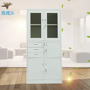 Foshan fabbrica vendita diretta di alta qualità in metallo acciaio deposito armadietto mobili per ufficio Cabinet con porta di vetro