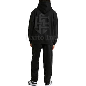 Ensemble de survêtements deux pièces en coton de haute qualité pour hommes, vêtements de rue personnalisés avec logo pour l'hiver - Product Image 3