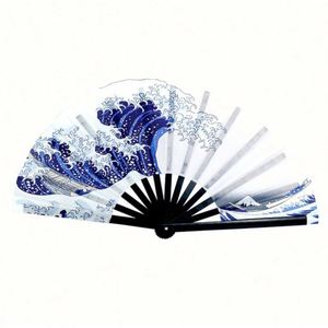 Abanico Plegable de Bambú de Alta Calidad con Varillas Resistentes, Estilo Arte Folclórico, Ideal para Festivales y Fiestas del Año Nuevo Chino - Product Image 1