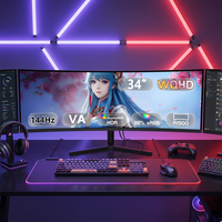 Monitor Gaming Ultrawide de 34 Pulgadas, 180Hz, 1ms de Respuesta, Panel VA, 1500R, Compatible con Montaje VESA, Directo de Fábrica, para Tiendas de PC