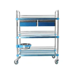 Stainless Steel Hospital Medical Cart Treatment Trolley