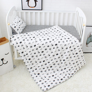 Simple patrón de la Corona recién nacido babi niña niños dormir edredón almohada cubierta 3 piezas cuna ropa de cama - Product Image 4