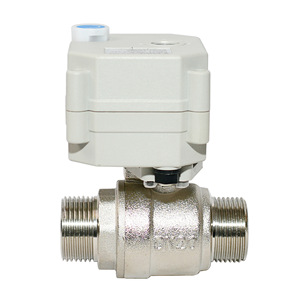Miniature Electric Ball Valve Nickel Plated Copper Threaded 1 In Water And Air Control Switch Type DN20 - Product Image 1