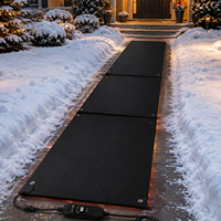 Tapis chauffant durable en caoutchouc et graphène pour la fonte de la neige, pour l'élimination de la glace en extérieur en hiver, sans prise, antidérapant, vitesse de 3 pouces par heure