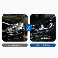 Ensemble de phares de remplacement pour Volkswagen Golf 6 2009-2012, style BMW G22, double couleur, DRL LED, projecteur