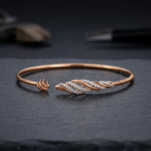Brazalete Abierto con Diamantes Cultivados en Laboratorio, 0.63 Ct, Oro de 9K, Joyería Unisex para Regalo, Boda, Fiesta - Product Image 4