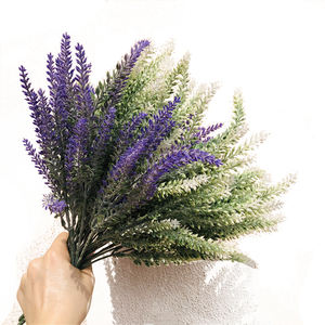 <span class=keywords><strong>Artificial</strong></span>花<span class=keywords><strong>Lavender</strong></span> Bouquet Real Touch Wedding Flower PlantsためParty Room Home Hotel Decoration - Product Image 1
