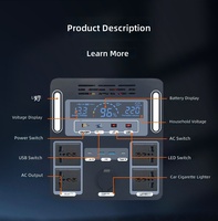 Station d'alimentation solaire portable pour le camping 000W/1500W/3000W, générateur extérieur avec panneau solaire, alimentation de secours pour camping-car et excursions en camping