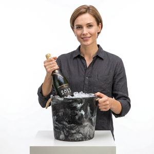 Resin Modern Luxury Double Wall Waterproof Ice Bucket Large Beverage Cooling Container for Wine for Beer Home <b>Bar</b> Hotel - Product Image 1