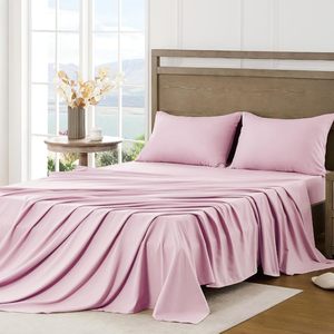 Luxury 300Thread Count Cotton Lyocell Eucalyptus Woven Eco-Friendly Bed Sheets Soft Cooling Summer Modern 4 Pcs <b>Bedding</b> <b>Set</b> Deep - Product Image 1