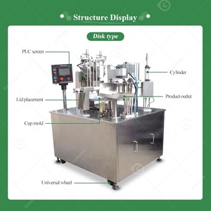 Gelée de yaourt eau potable rotatif 2 en 1 tasse de yaourt remplissage automatique crème glacée capsulage et joint <span class=keywords><strong>Samal</strong></span> Machine - Product Image 5