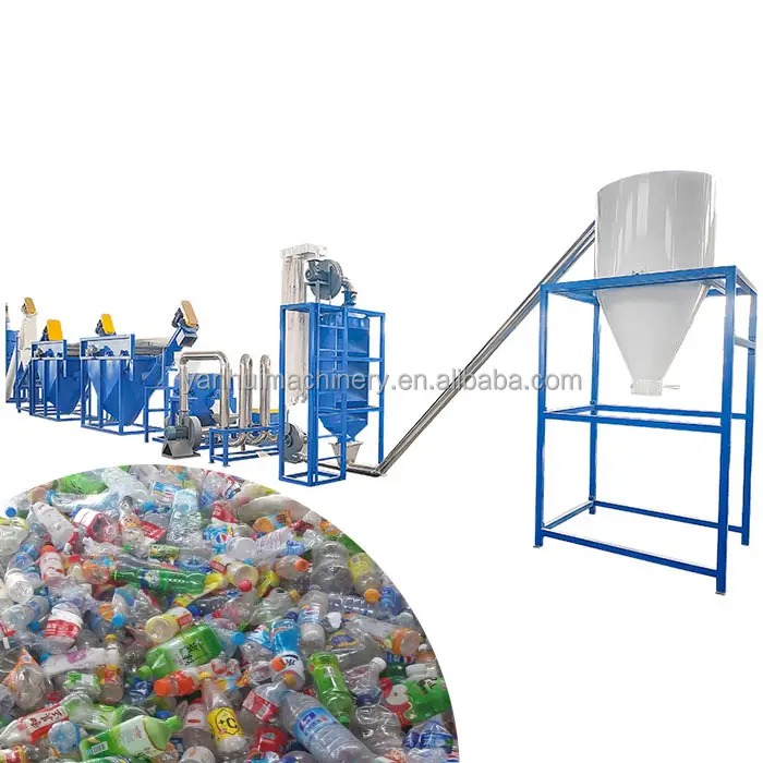 Mesin daur ulang plastik penggiling jalur cuci ulang serpihan dan botol Pet