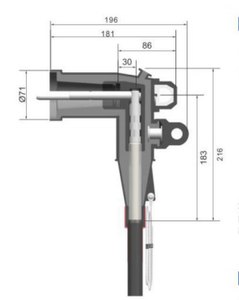 Conector de Transmisión de Energía, Tipo Europeo, Codo para Cable XLPE, Juntas de 36KV, Conector de Codo Frontal y Trasero, 200A - Product Image 2