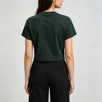 T-shirts pour femmes en jersey respirant à col rond, 100% coton vert uni, imprimé par transfert thermique, 180 grammes, style streetwear