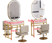 Coiffeur de salon de coiffure portable avec table à miroir simple et double miroir miroir armoire de salon spéciale pour une coupe de cheveux