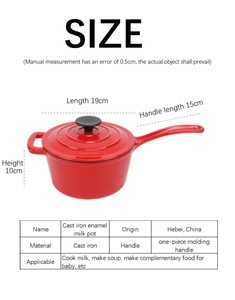 Ensemble de casseroles et poêles <span class=keywords><strong>en</strong></span> <span class=keywords><strong>fonte</strong></span> émaillée mignonnes, 15 cm, poêle multifonction pour frire, faire bouillir, cuire au four, couleurs assorties - Product Image 2