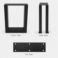 Pieds de table en fer forgé noir moderne, style industriel, forme carrée, pour bureau, banc, table à manger ou table basse, en vente