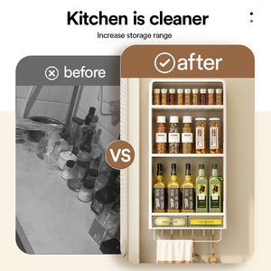 Vente en gros de tentures murales modernes Étagère de cuisine Étagère multicouche en plastique Étagère de cuisine multifonctionnelle pour étagères de chambre à coucher - Product Image 2