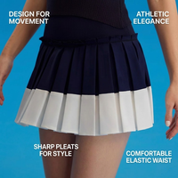 Jupe de tennis plissée taille haute pour femme, jupe-short athlétique à séchage rapide, respirante, couleur contrastante, pour le golf, la course et l'entraînement