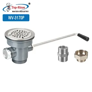 Good Quality Plastic Twist Lever Waste Drain Type WV-3170P Single Handle with Faucet Single Hole Stainless Steel