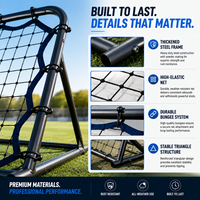 Podiyeen Sports Soccer Rebounder Tournament Steel Rebounding Net Perfect for Backyard Practice and Training - 12' X 6' & 6' X 4'