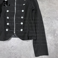 Veste Bomber en Jean Délavé Style Napoléon LARSUR, Coupe Slim, Col Montant, pour Moto, Veste Hussar en Jean Court