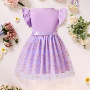 Gaun Tulle Anak Perempuan Balita Gaun Tutu Kasual Putri Pesta Ulang Tahun Tanpa Lengan Ruffle Musim Panas Bayi Perempuan Pola Bintang 2-7 Tahun - Product Image 3