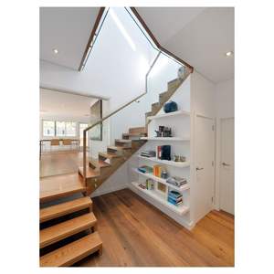 Escaleras Interiores Prefabricadas Prima, Escaleras de Madera Maciza Flotantes de una Sola Viga para Escaleras de Metal y Madera, Uso en Apartamentos Modernos - Product Image 5