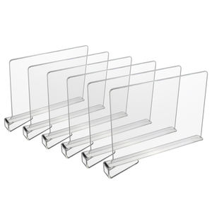 Organisateurs de rangement de vêtements en plastique transparent, 6 pièces, cloisons sans clous, tiroirs, bibliothèque, étagère, diviseur - Product Image 1