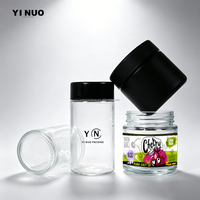 Pot en verre noir personnalisé avec couvercle hermétique et sécurité enfant pour herbes et capsules, avec bouchon de sécurité anti-enfant