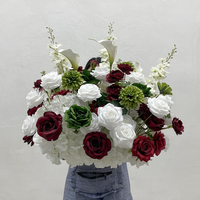 Décoration florale populaire pour mariage printanier, fleurs artificielles personnalisées, roses blanches et rouges, chemin de fleurs pour allée de mariage, pour le sol et le passage de mariage