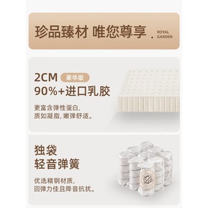 Matelas Simmons 1,8 m à ressorts ensachés indépendants, latex, fermeté moyenne, taille double, pour la maison, les villas et les chambres. - Product Image 2