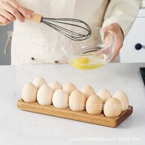 Wooden Egg Tray 12 Compartment Fresh Keeping Storage <b>Kitchen</b> Countertop Organizer - Product Image 3