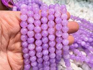 Cuentas de Jadeíta Púrpura Natural Grado A, Lisas y Redondas, de 4mm, 6mm, 8mm, 10mm, 12mm, 14mm, Cuentas Sueltas para Fabricación de Joyería al por Mayor - Product Image 5