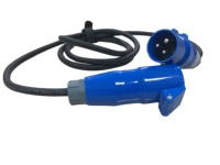 Câble d'extension monophasé de type CEE avec fiches mâles 16A/3pin et connecteurs femelles câble d'alimentation étanche