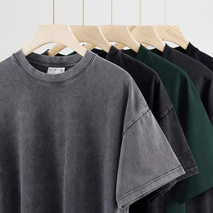 Người Đàn Ông Của T Áo Sơ Mi Cho Nam Giới Retro Phong Cách Cao Đường Phố Ins Cũ Rửa Trắng Cơ Bản Quá Khcỡ Vai Treo Ngắn Tay Áo 300 Gram - Product Image 6