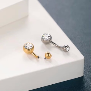 G23 anelli per ombelico in titanio Anelli per ombelico con bilanciere di cristallo gioielli per <span class=keywords><strong>Piercing</strong></span> alla <span class=keywords><strong>pancia</strong></span> per donne Sexy <span class=keywords><strong>Piercing</strong></span> all'ombelico 14G - Product Image 6