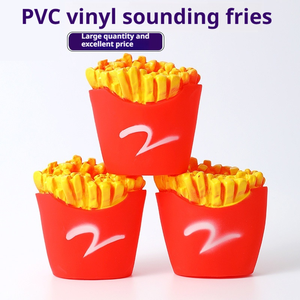 Mainan Kunyah Anjing Vinyl Kecil Desain Kentang Goreng Berbunyi Menggemaskan untuk Latihan Bermain Harian di Dalam dan Luar Ruangan - Product Image 2