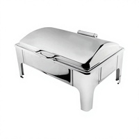 Chauffe-Plat Professionnel en Acier Inoxydable Robuste avec Chauffe-Plat à Bougie pour Buffet, Hôtel, Restaurant, Banquet