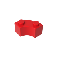 [Gobricks] Pièces de bloc de construction en gros GDS-799 Coin rond en brique 2x2 Macaroni avec encoche à goujon et dessous renforcé 3063